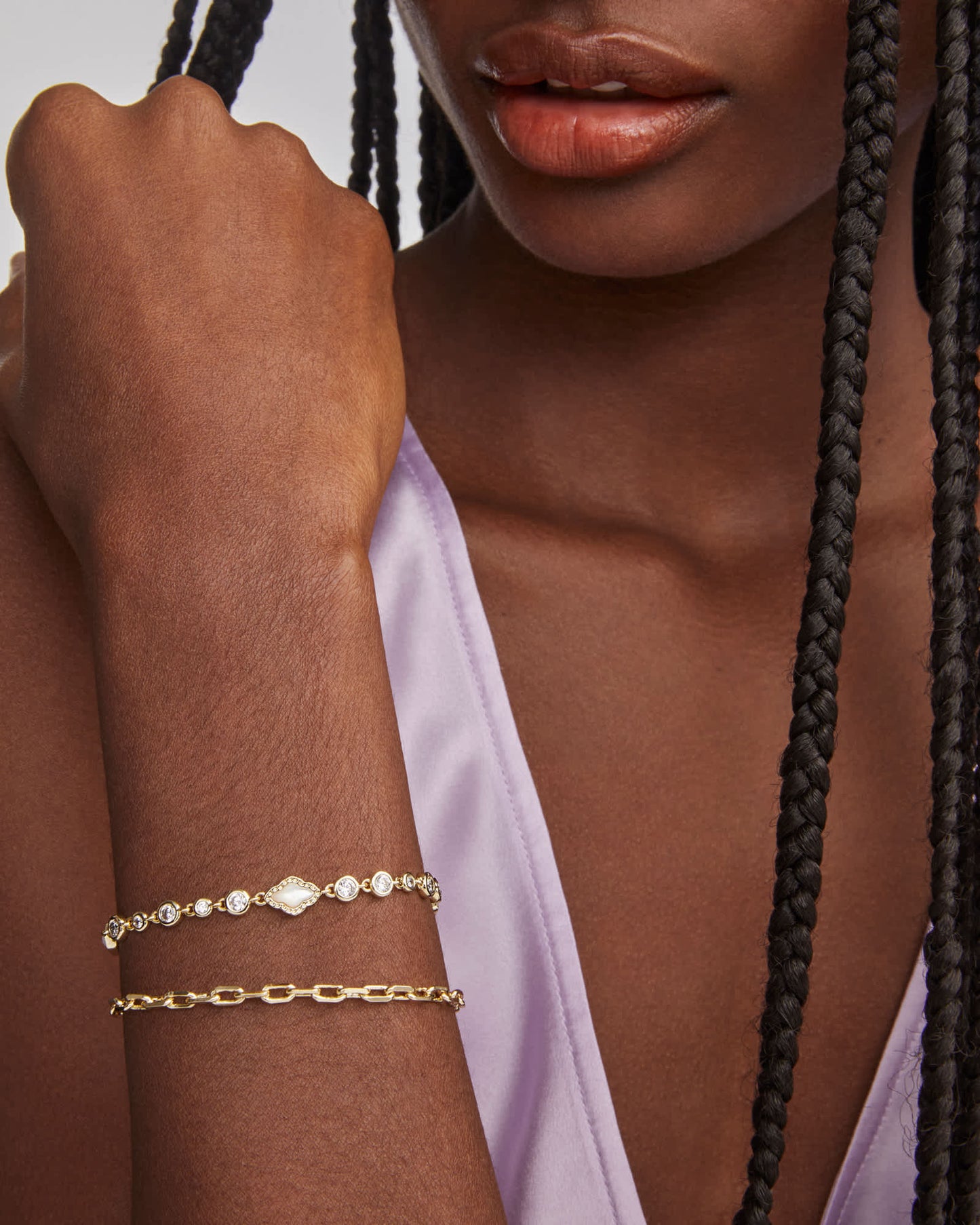 Mini Elisa and Abbie Set of 2 Delicate Chain Bracelets
