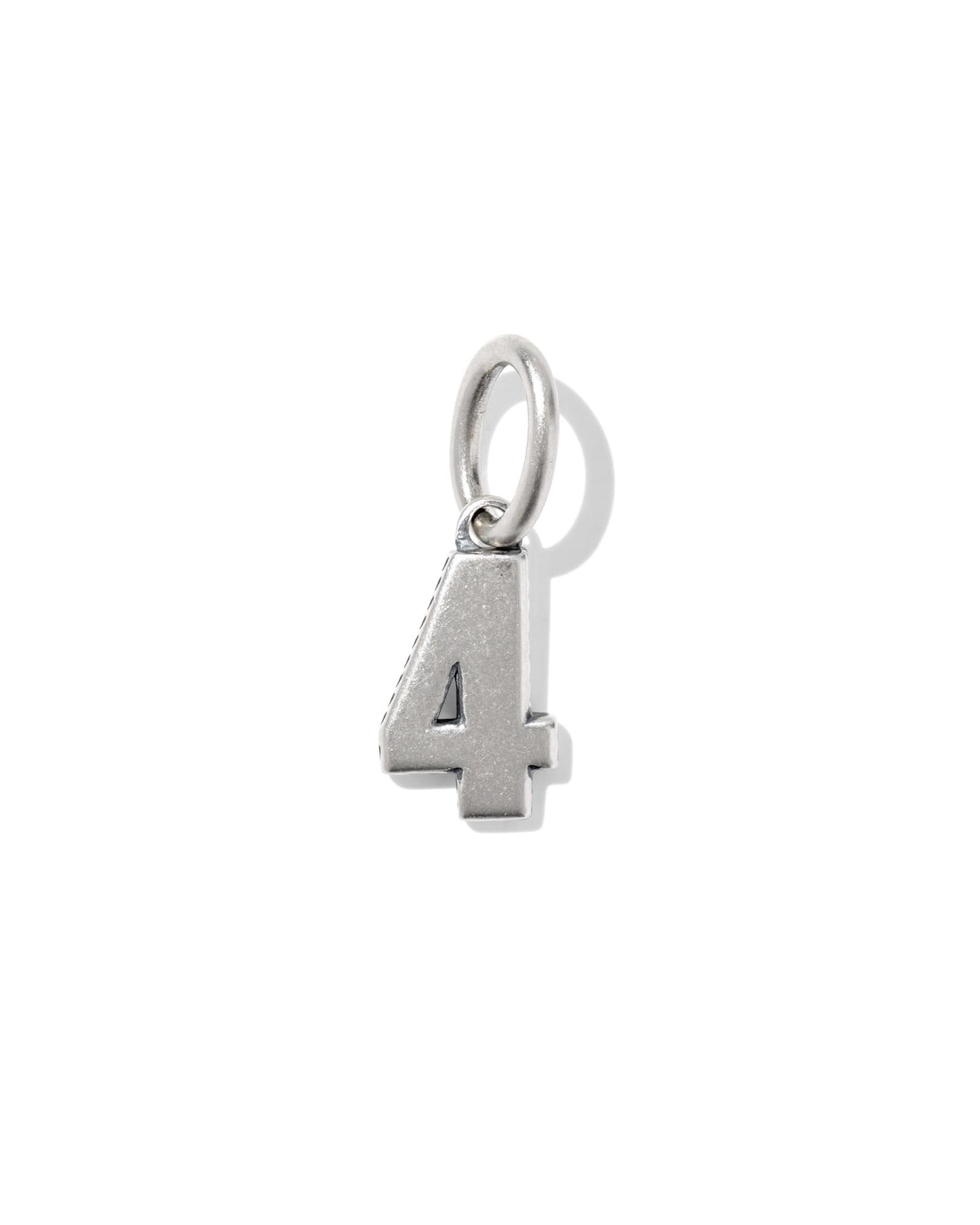 Large Metal Number 0 to 9 Oxidized Sterling Silver Charm