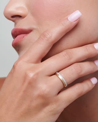 Whitney 14k Yellow Gold Band Ring in White Diamond 842177058589