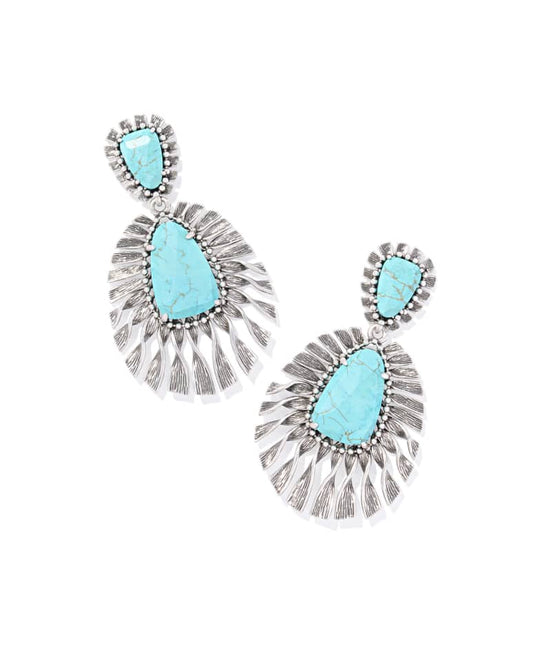 Kendra Scott Zahara Vintage Silver Statement Earrings 