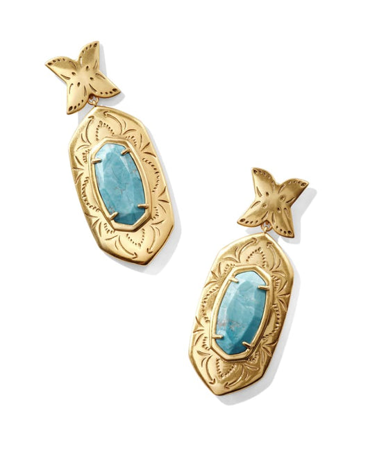 Kendra Scott Keziah Vintage Gold Statement Earrings