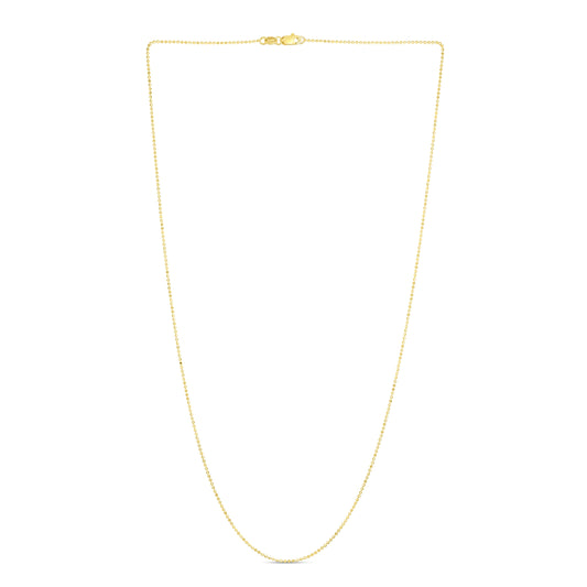 Royal Chain 14K Gold 0.9mm Diamond Cut Bead Chain LBEAD050