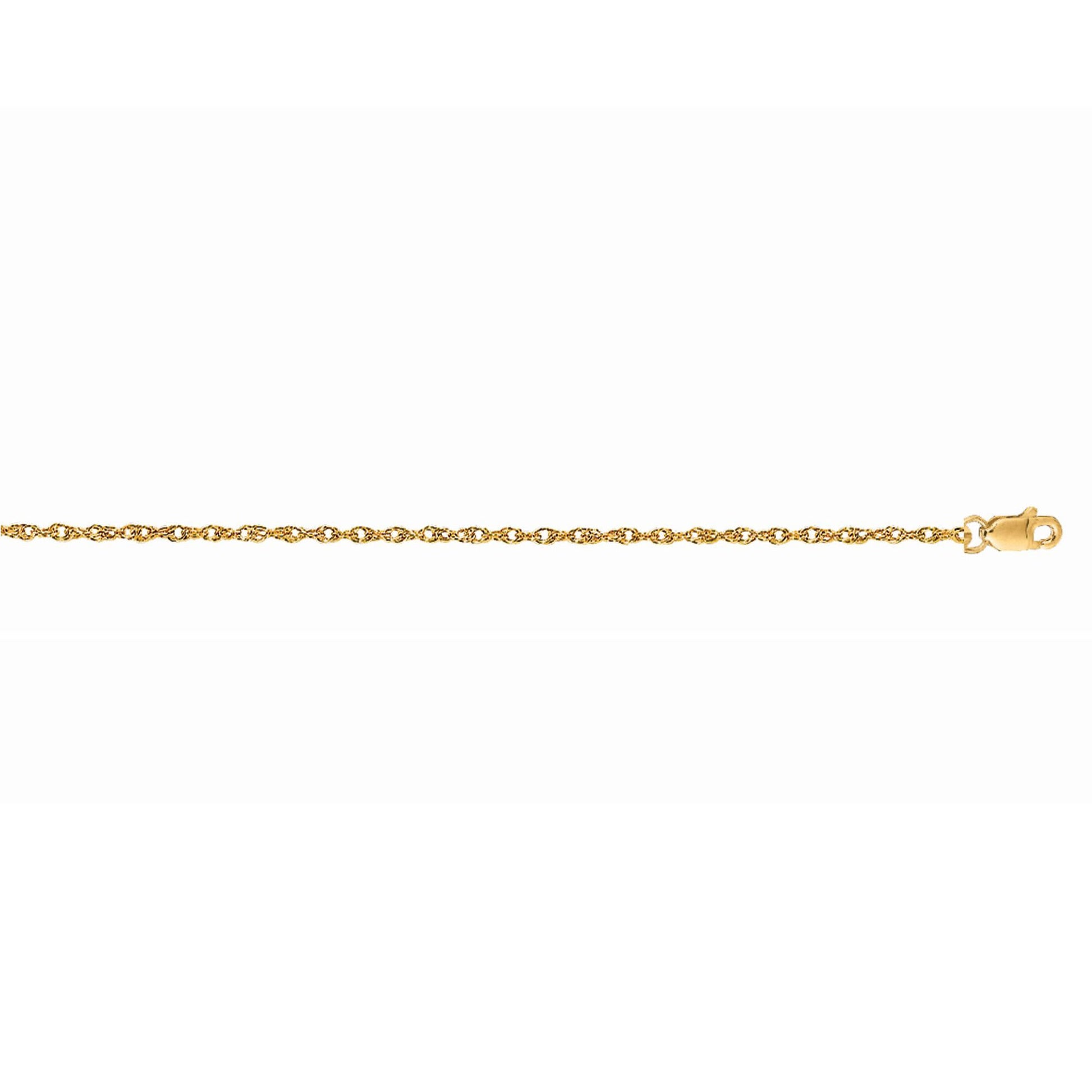 Royal Chain 14K Gold 1.0mm Machine Rope Chain (Carded) LCRD8