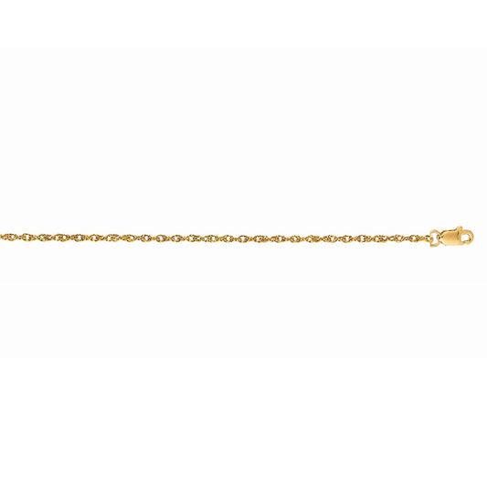 Royal Chain 14K Gold 1.0mm Machine Rope Chain (Carded) LCRD8