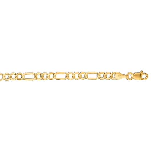 Royal Chain 14K Gold 3.7mm Lite Figaro Chain LFIG080