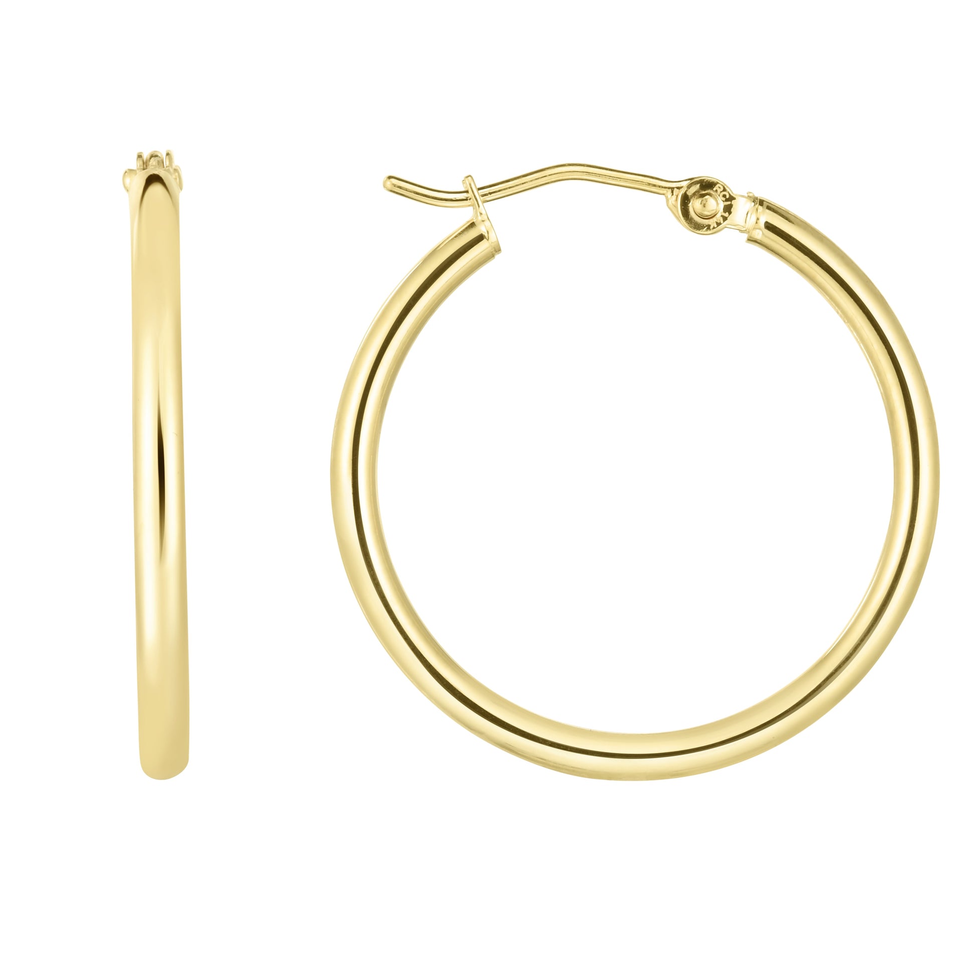 Royal Chain 14K Gold 2x15mm Hoops ER372