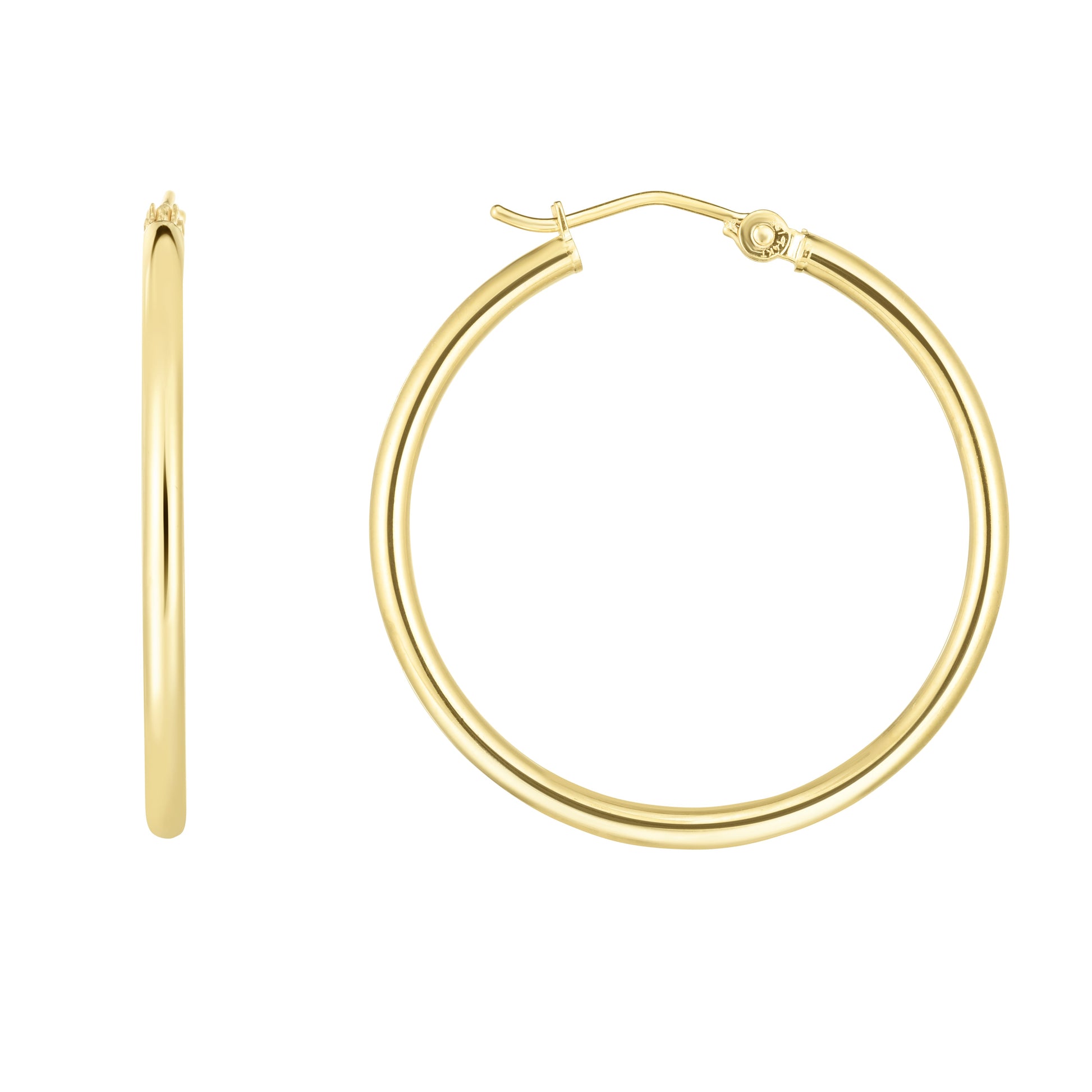 Royal Chain 14K Gold 2x15mm Hoops ER372