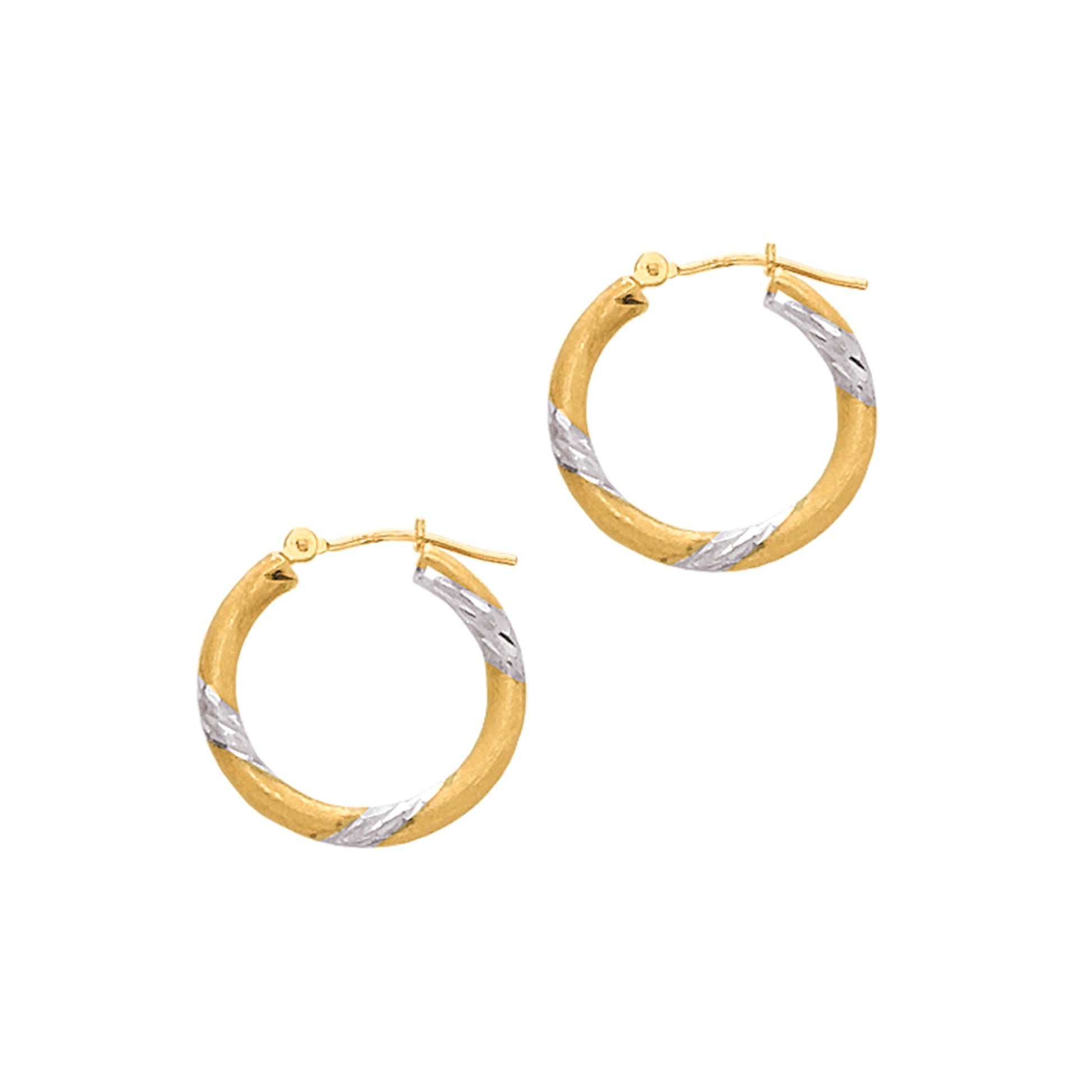 Royal Chain 14K Gold 3x20mm Hoop Earring LT261