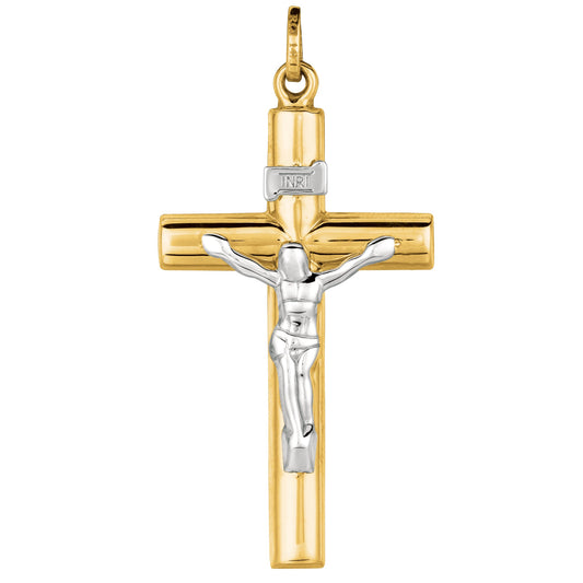 Royal Chain 14K Gold Large Domed Crucifix Cross MD210