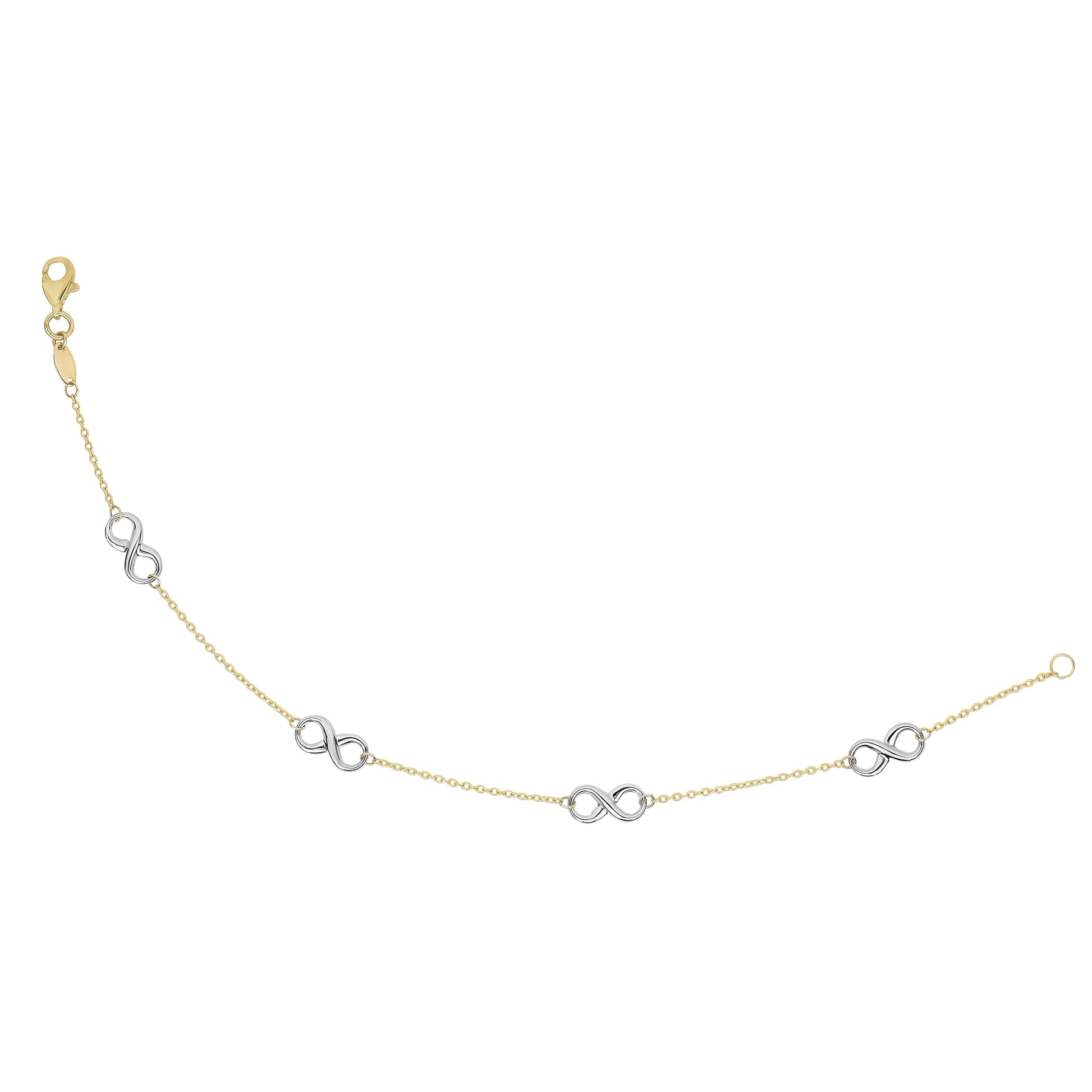 Royal Chain 14K Two-tone Gold Polished Infinity Station Bracelet N1990
