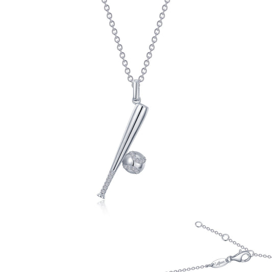 Lafonn Baseball And Bat Necklace