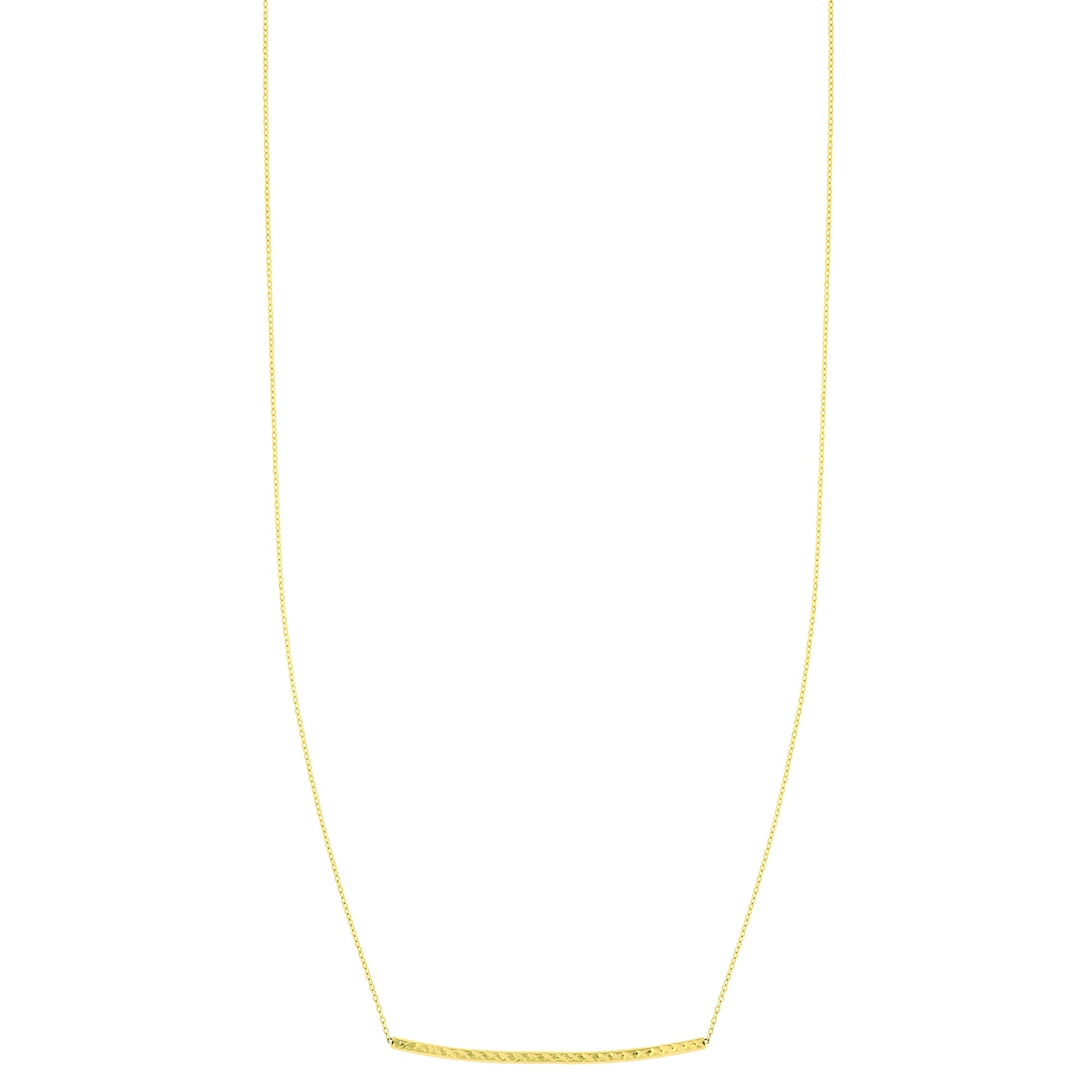 Royal Chain 14K Gold Diamond Cut Thin Bar Necklace N2488