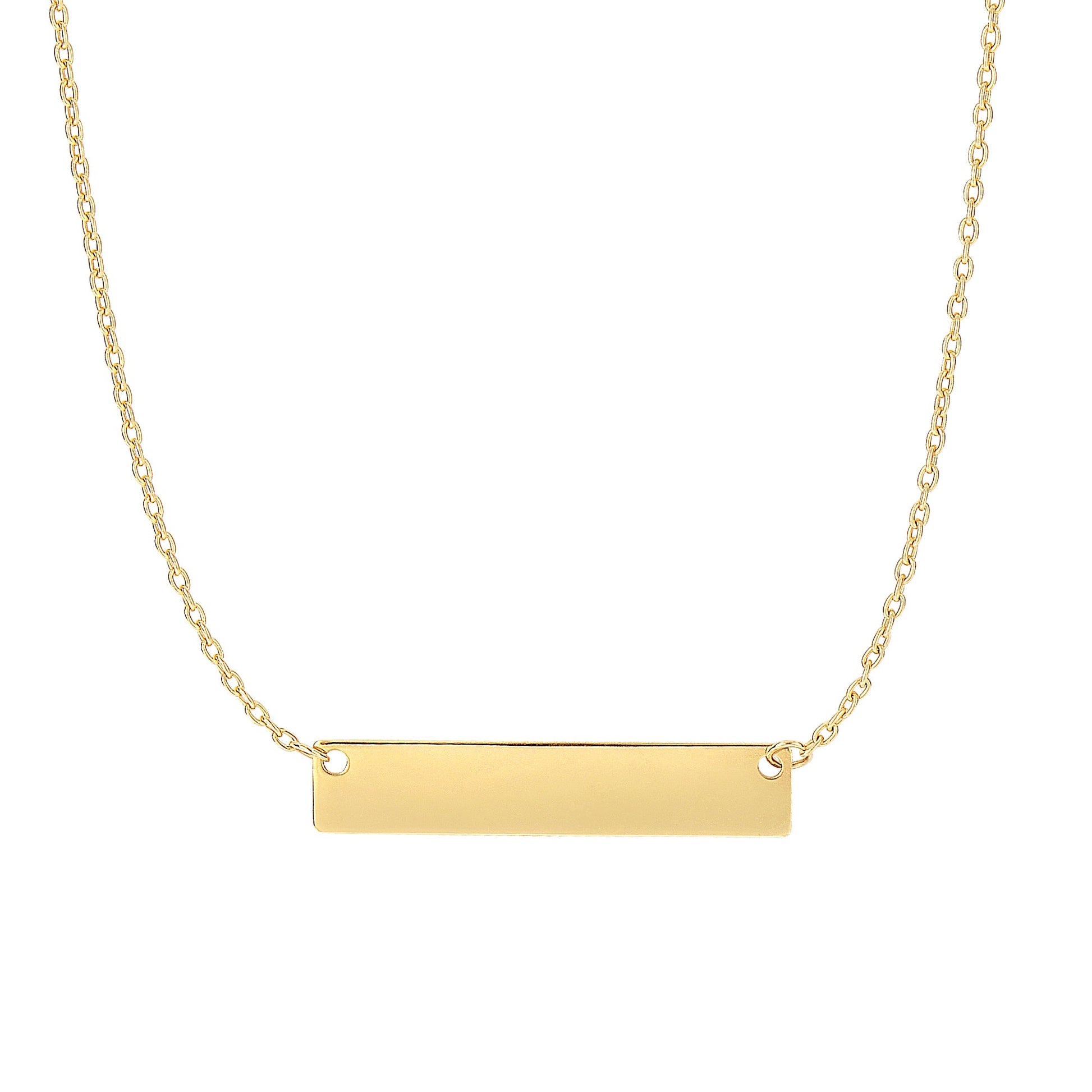 Royal Chain 14K Gold Small Polished Bar Necklace N3226