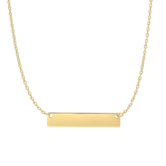 Royal Chain 14K Gold Small Polished Bar Necklace N3226
