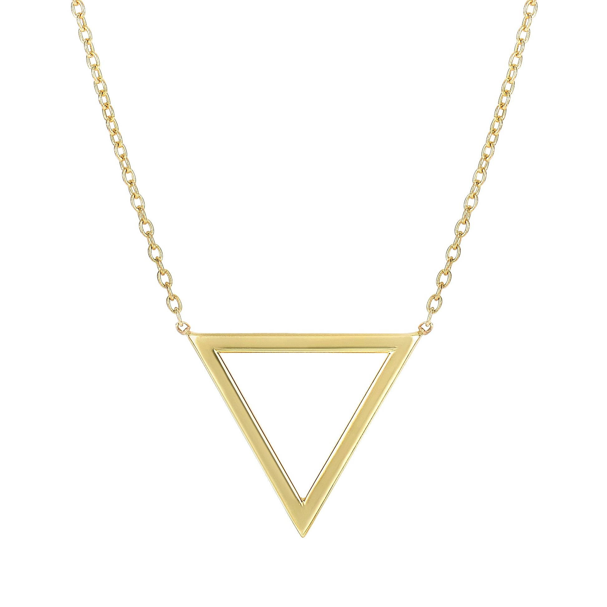 Royal Chain 14K Gold Polished Triangle Necklace N3228