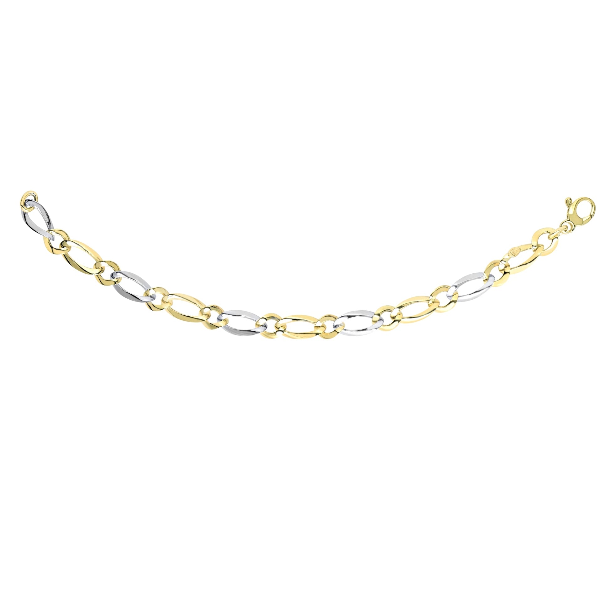 Royal Chain 14K Two-tone Gold Polished Alternating Oval & Round Link Chain N3267