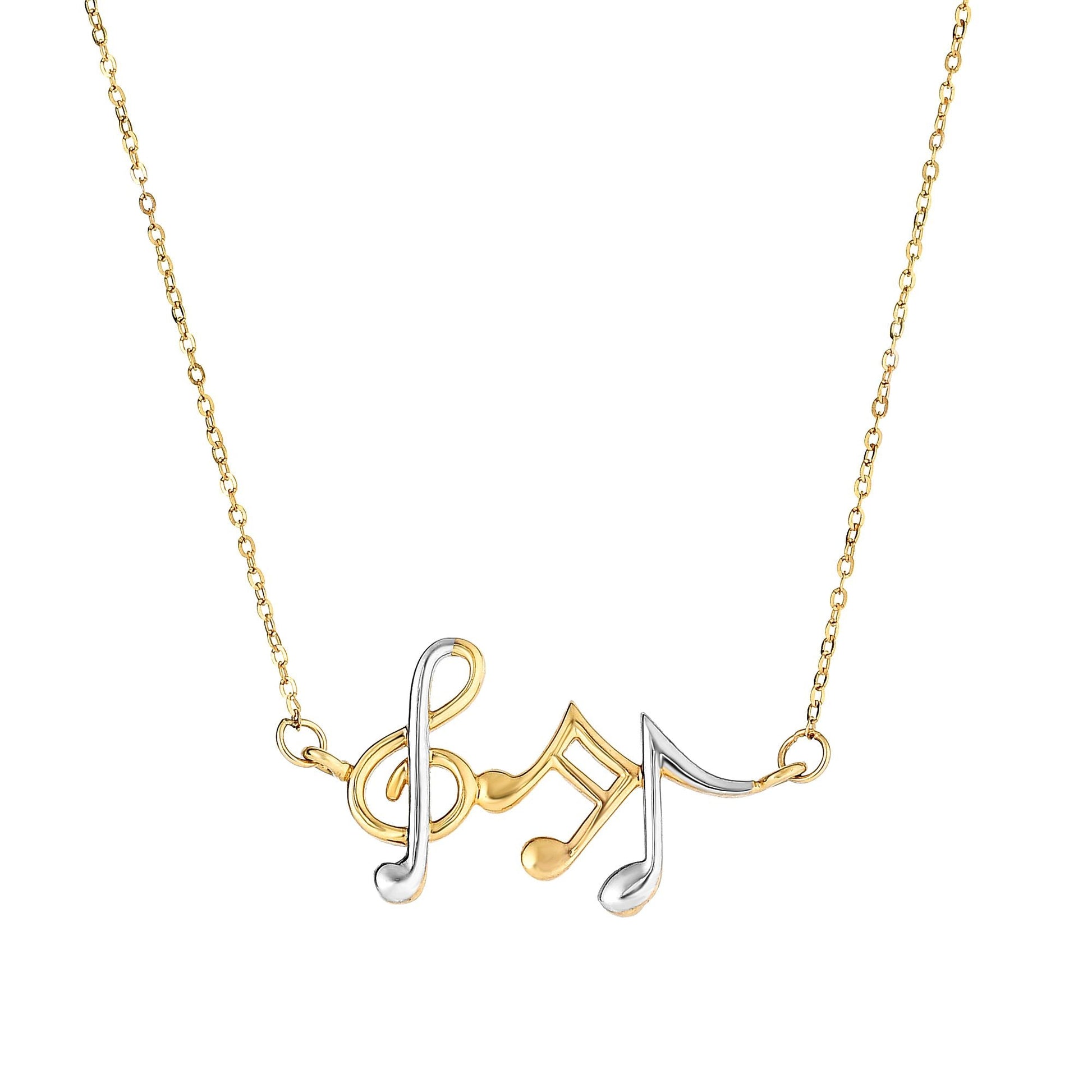 Royal Chain 14K Gold Music Notes Necklace N3634