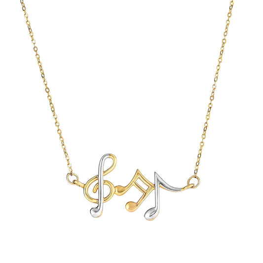 Royal Chain 14K Gold Music Notes Necklace N3634