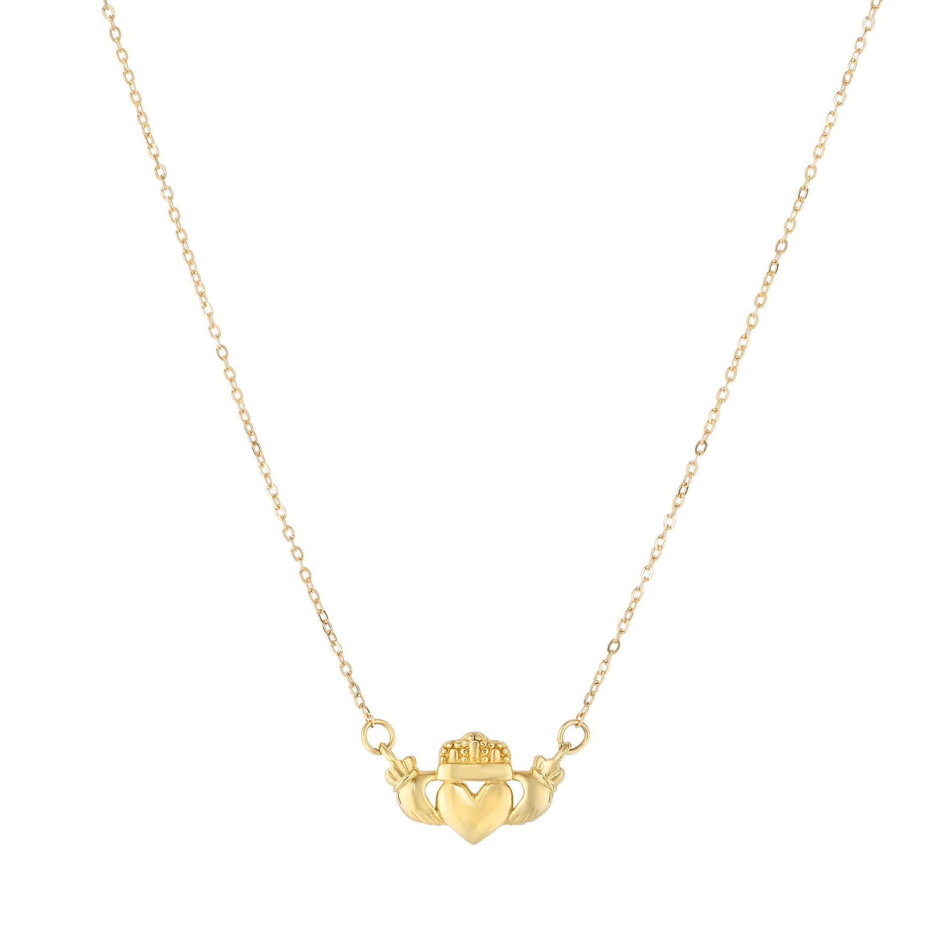 Royal Chain 14K Gold Claddagh Necklace N3649