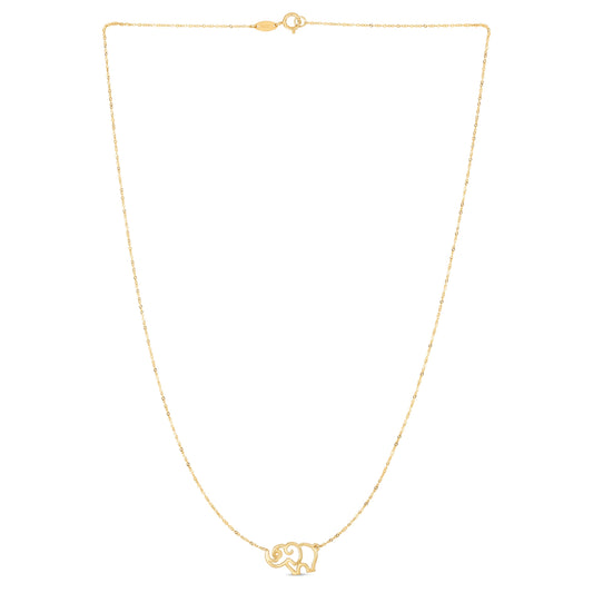 Royal Chain 14K Gold Elephant Necklace N3734