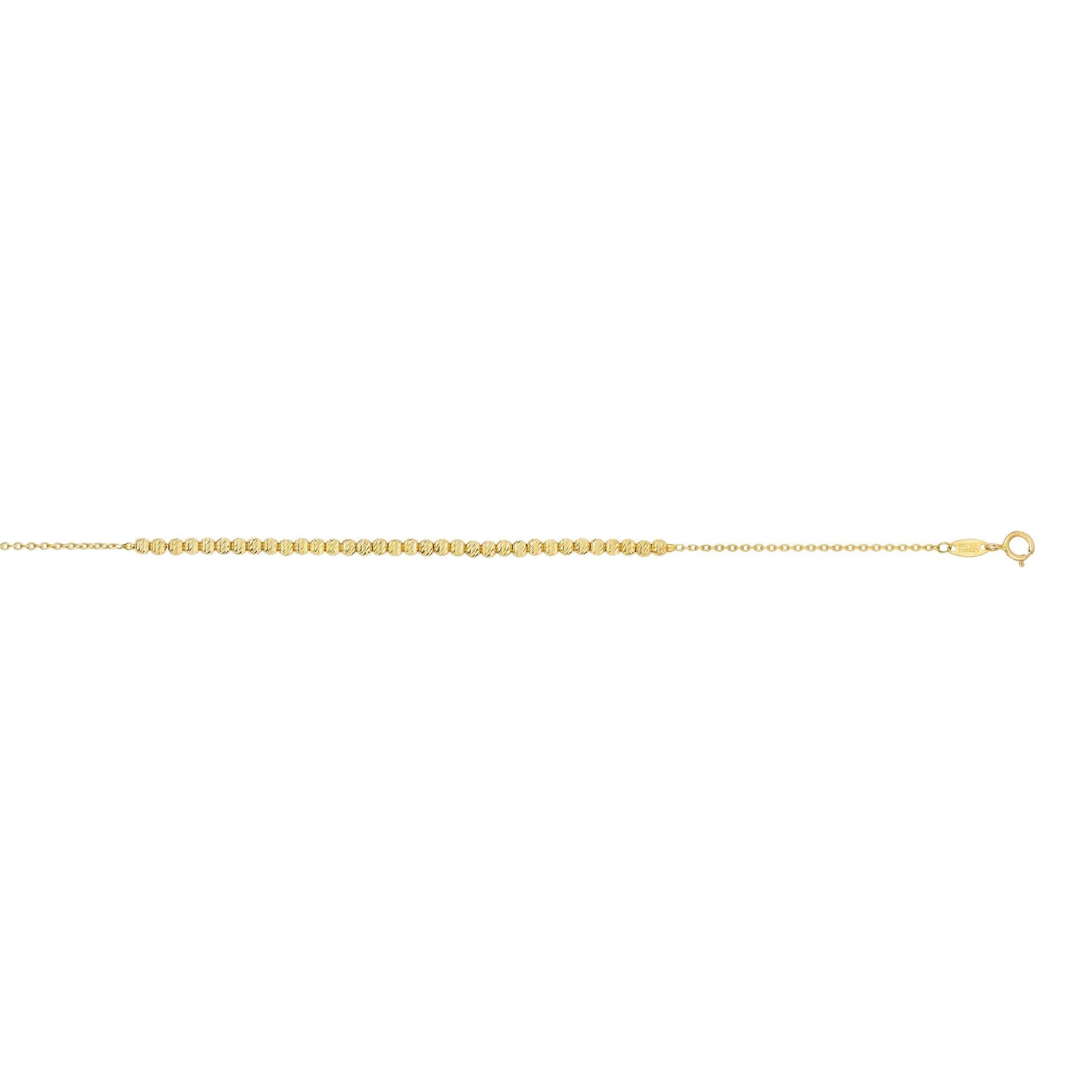 Royal Chain 14K Yellow Gold Diamond Cut Bead Bracelet N3904
