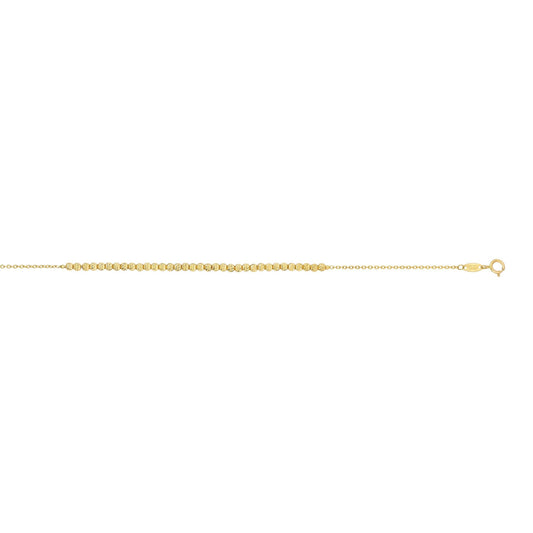 Royal Chain 14K Yellow Gold Diamond Cut Bead Bracelet N3904