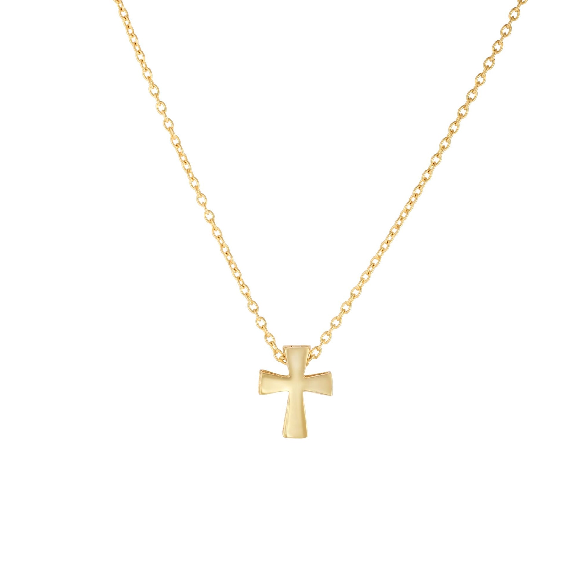 Royal Chain 14K Gold Polished Mini Cross Necklace NCK1328