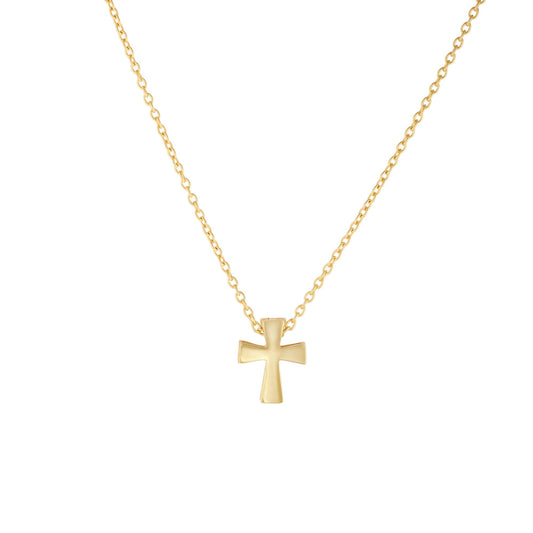 Royal Chain 14K Gold Polished Mini Cross Necklace NCK1328
