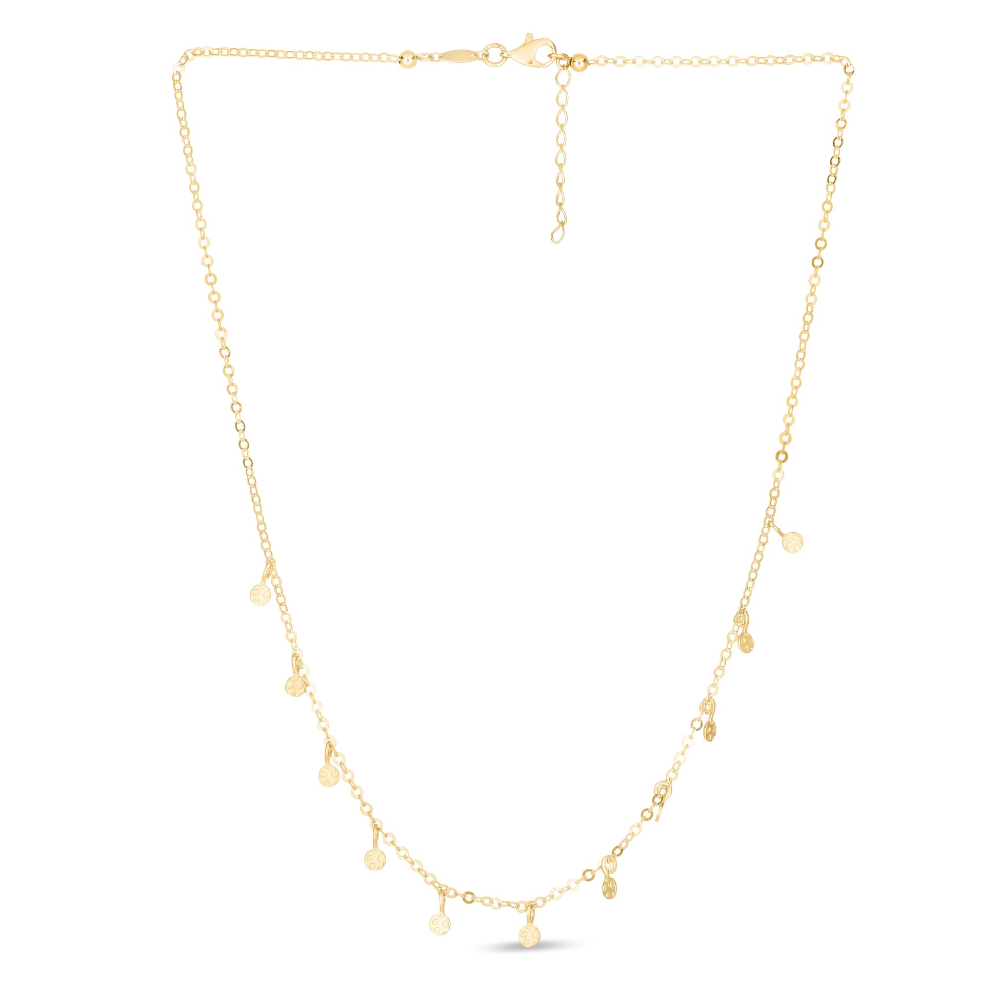 Royal Chain 14K Gold Polished Circle Dangle Choker NCK3867