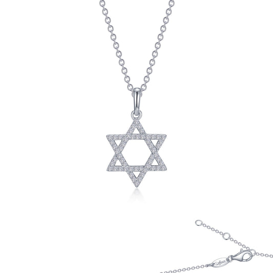 Lafonn 0.54 CTW Star Of David Pendant Necklace