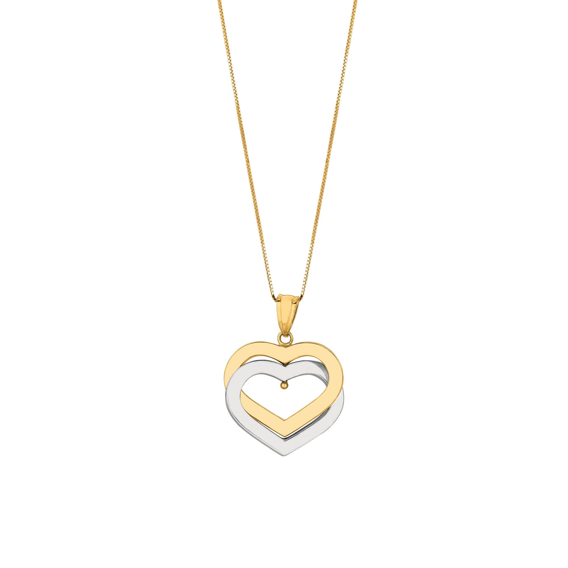 Royal Chain 14K Gold Polished Interlocking Hearts Necklace PD1030
