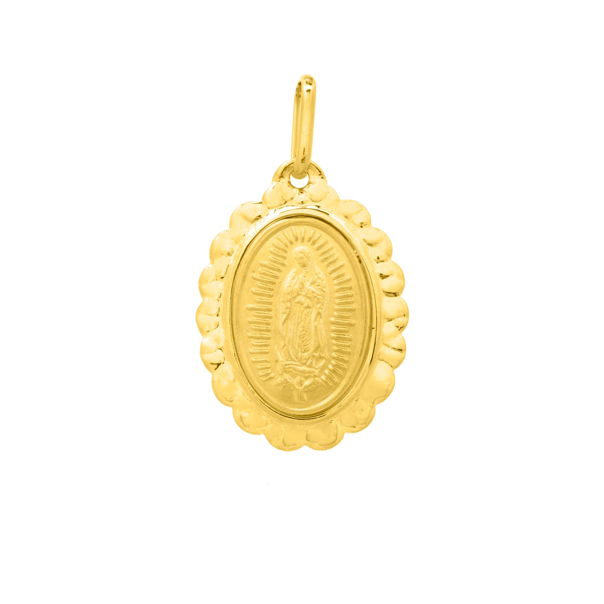 Royal Chain 14K Gold Our Lady of Guadalupe Pendant PD300