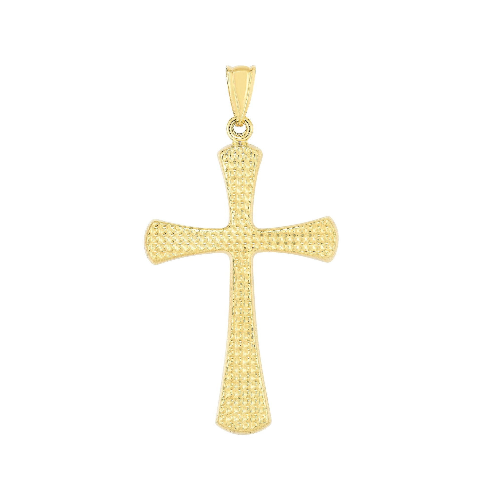 Royal Chain 14K Gold Large Diamond Cut Cross PD9577