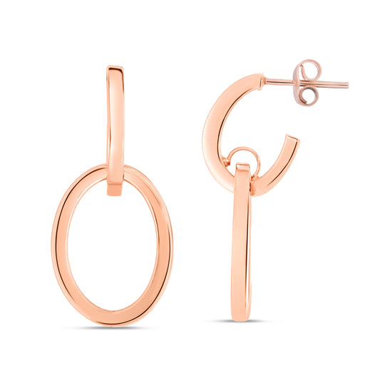 Royal Chain 14K Gold Interlocking Drop Hoops ER11172