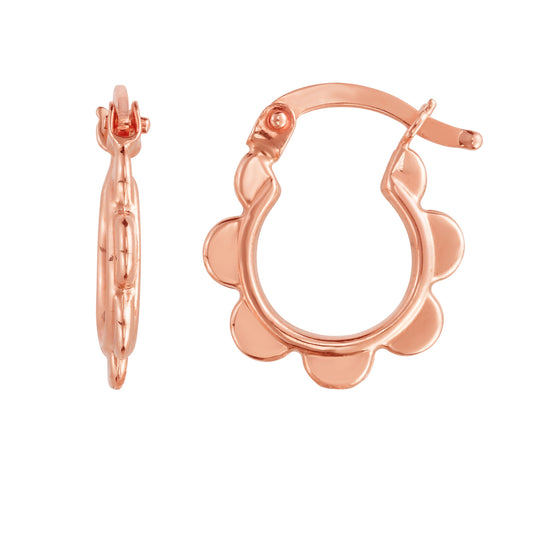 Royal Chain 14K Scalloped Hoop ER13242