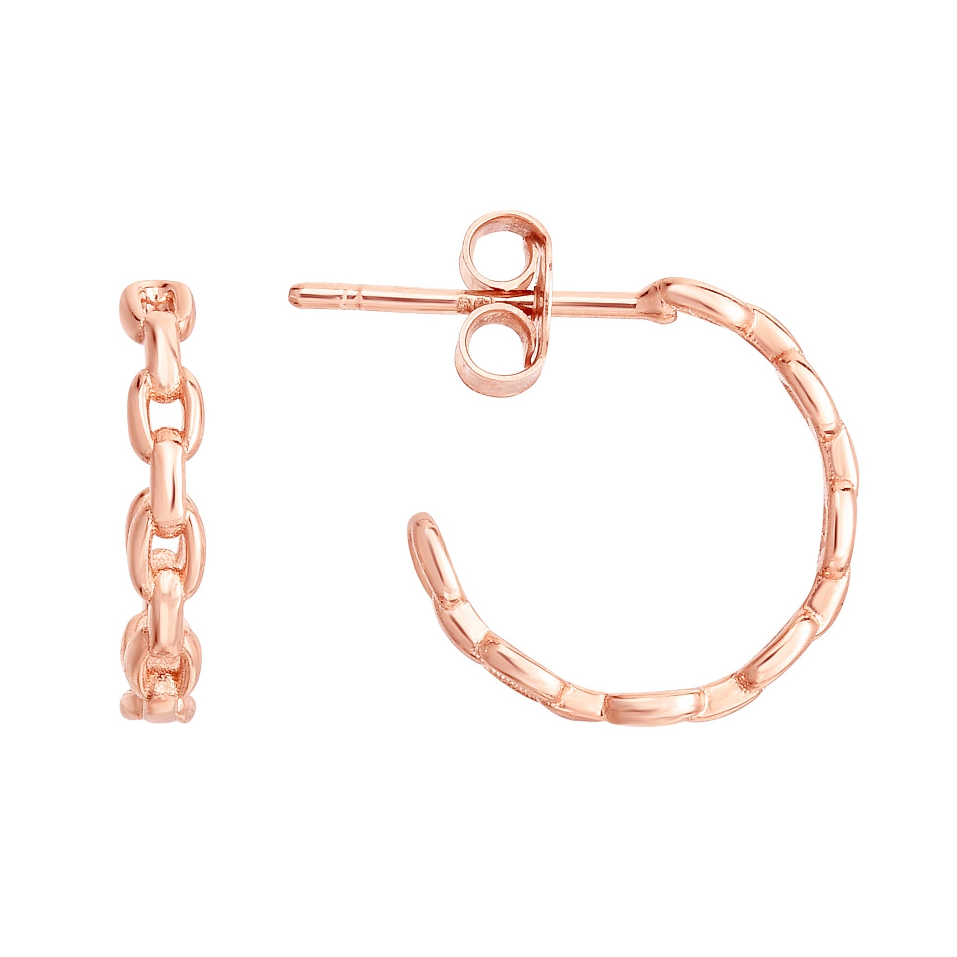 Royal Chain 14K Yellow Gold Oval Links C Hoops ER13320