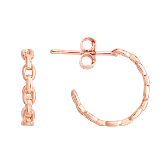 Royal Chain 14K Yellow Gold Oval Links C Hoops ER13320