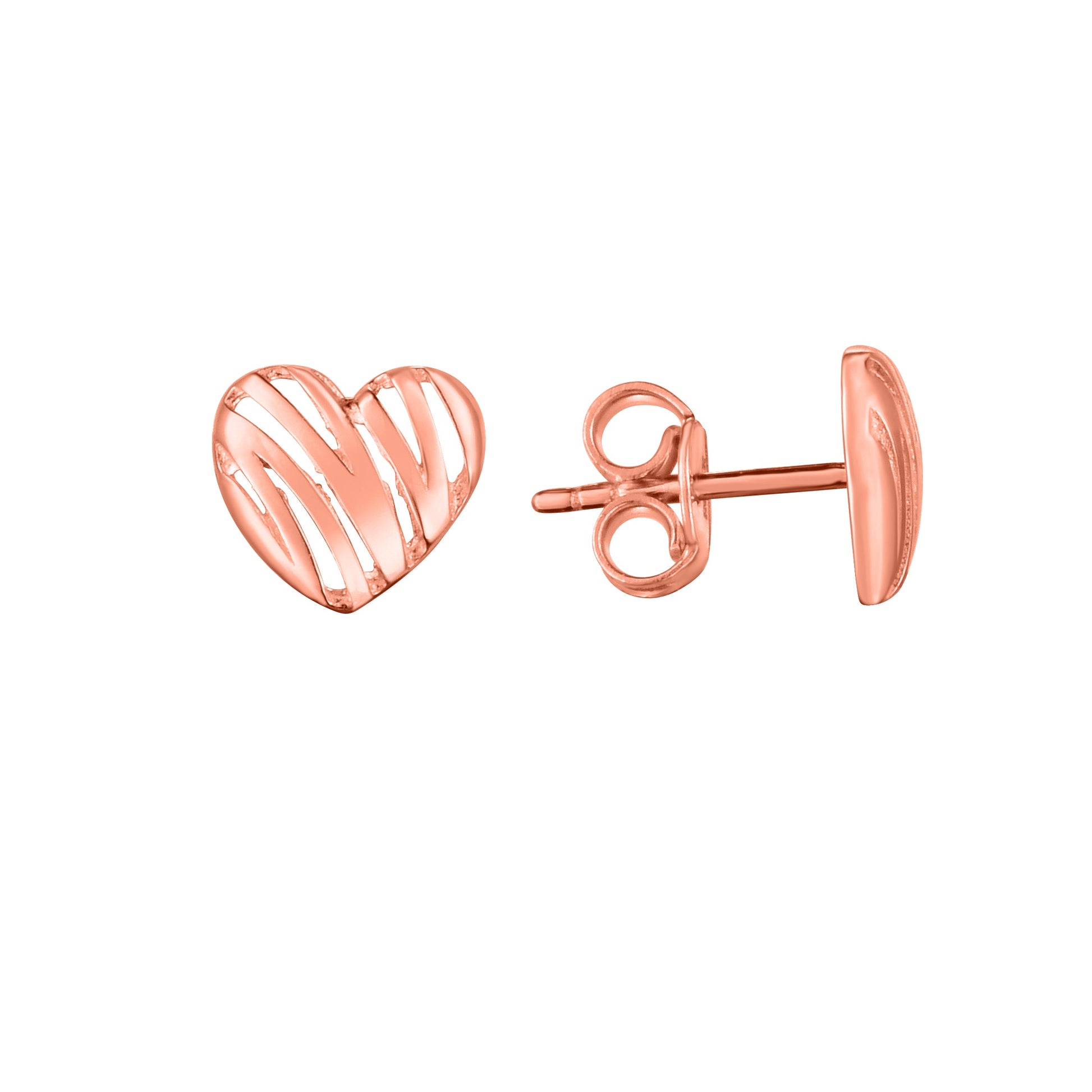 Royal Chain 14K Scribble Heart Studs ER14198