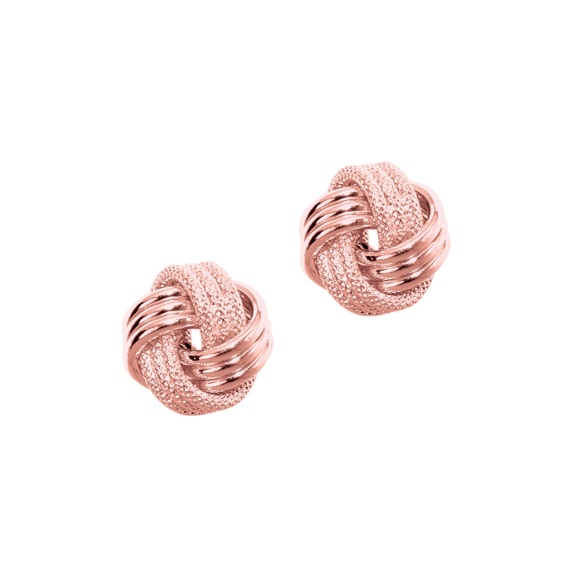 Royal Chain 14K Gold Polished & Diamond Cut Love Knot Stud Earring PR921