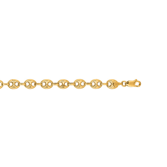 14K Gold 9mm Puffed mariner Chain