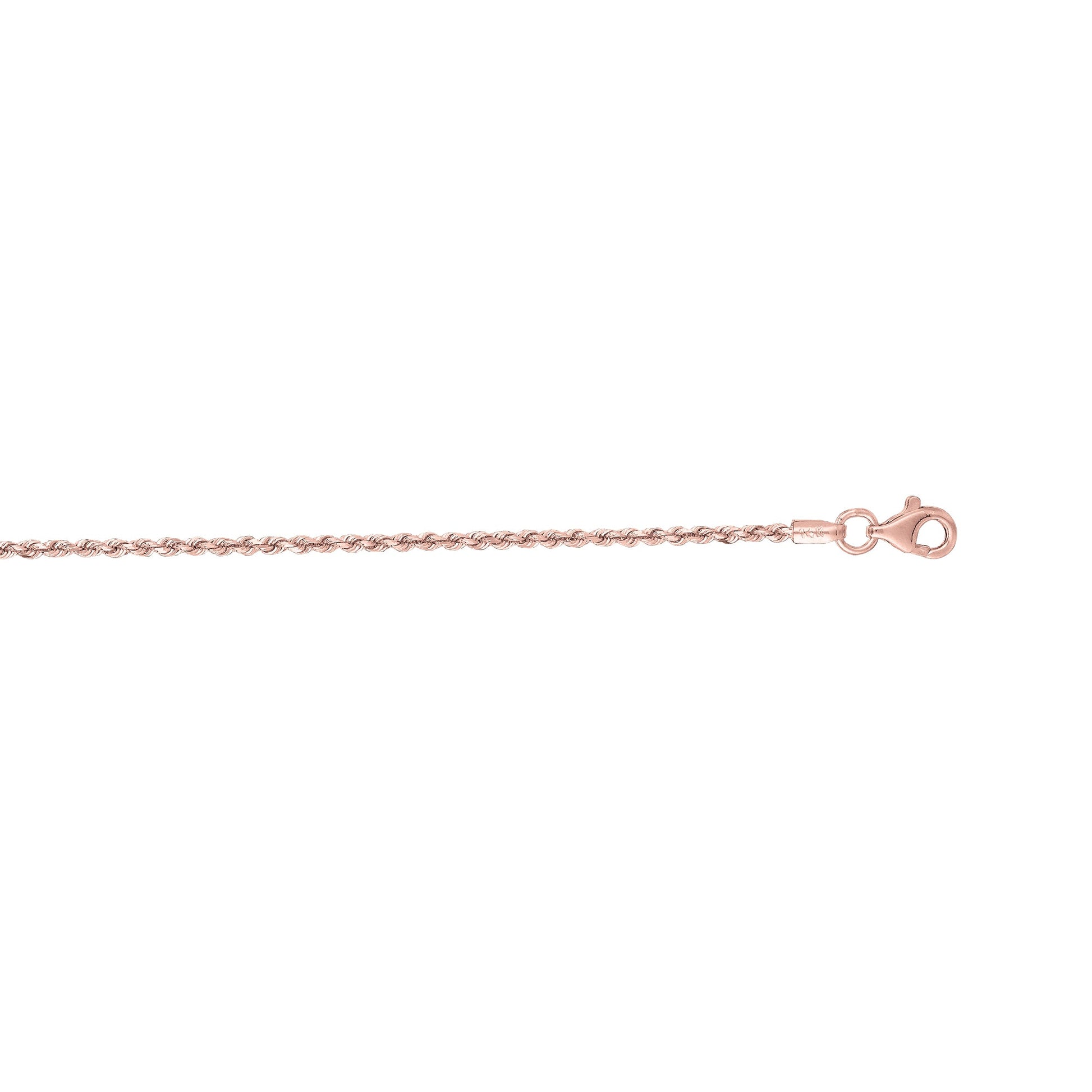 Royal Chain 14K Gold 1.6mm Diamond Cut Royal Rope Chain PKR012