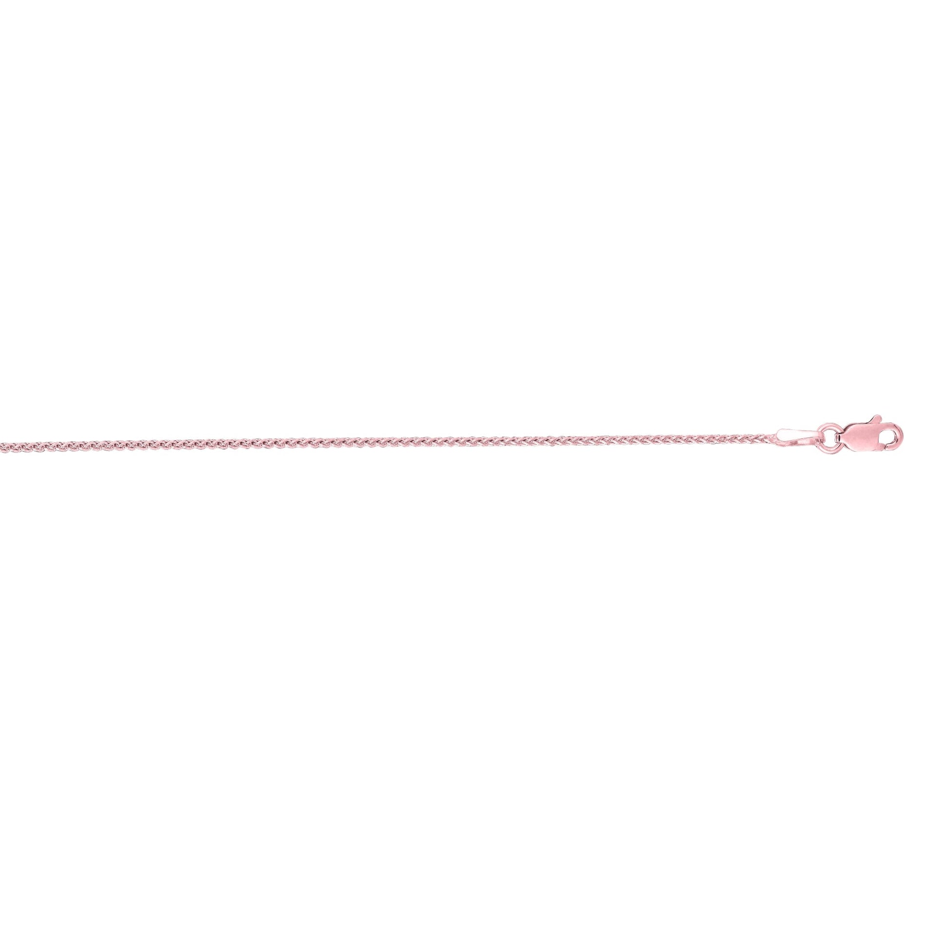 Royal Chain 14K Gold 1mm Diamond Cut Round Wheat Chain PKRW030