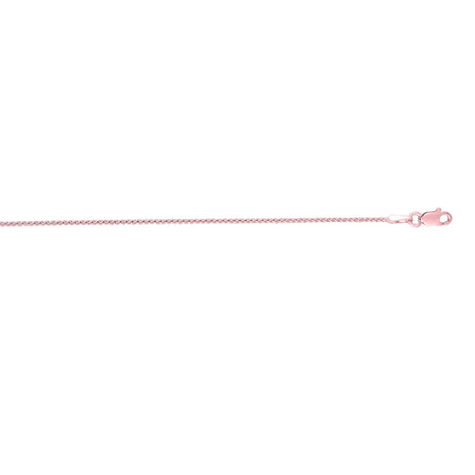 Royal Chain 14K Gold 1mm Diamond Cut Round Wheat Chain PKRW030
