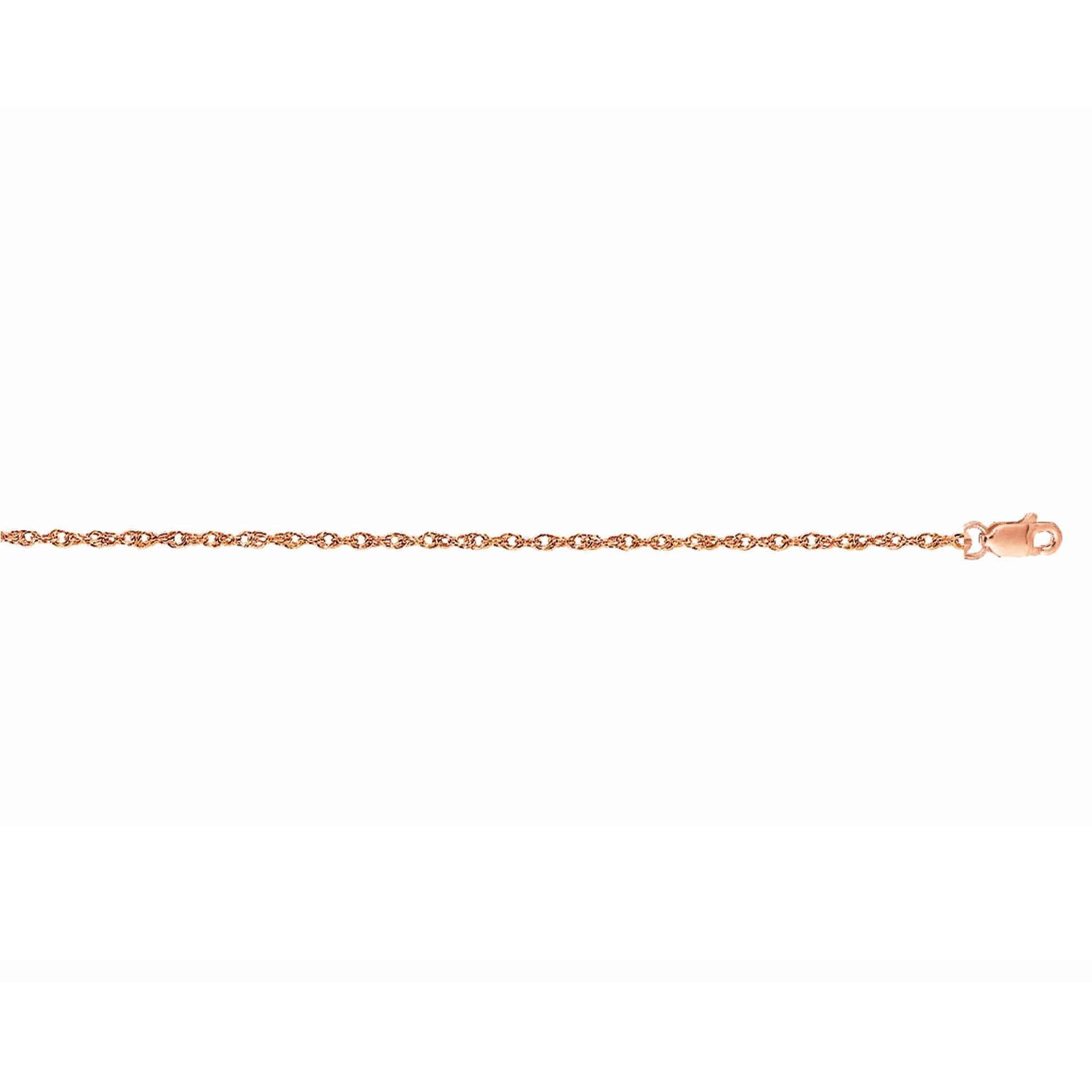 Royal Chain 14K Gold 1.0mm Machine Rope Chain (Carded) PLCRD8