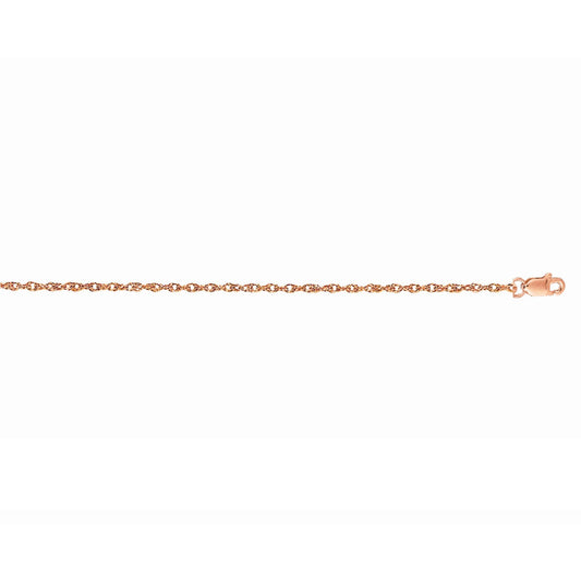 Royal Chain 14K Gold 1.0mm Machine Rope Chain (Carded) PLCRD8
