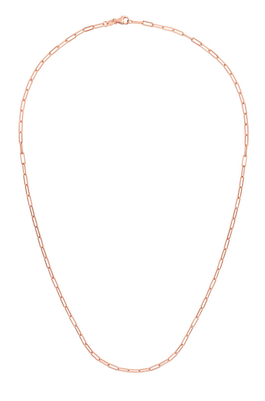 14K Gold 24" 2.1mm Paperclip Chain