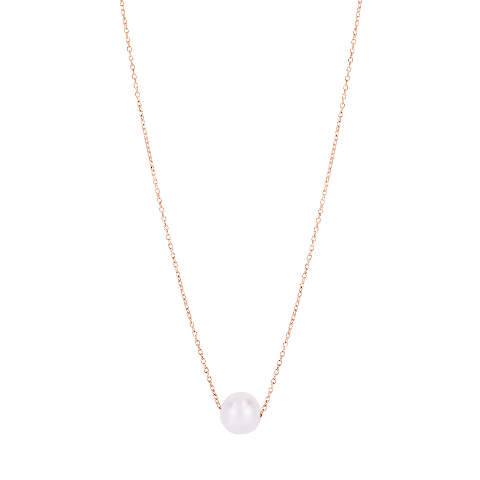 Royal Chain 14K Pearl Necklace Solitaire PRC13547