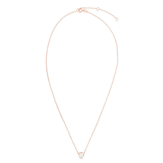 Royal Chain 14K Gold & White Topaz Solitaire Necklace RC69