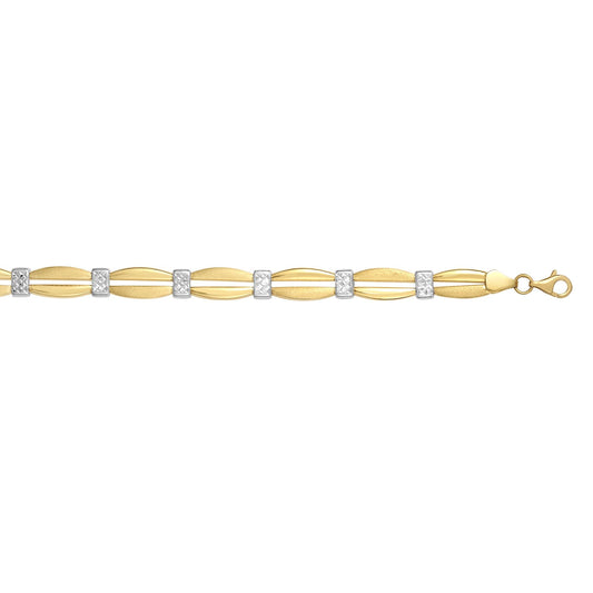 Royal Chain 14K Two-tone Gold Station Stampato Bracelet PVB203