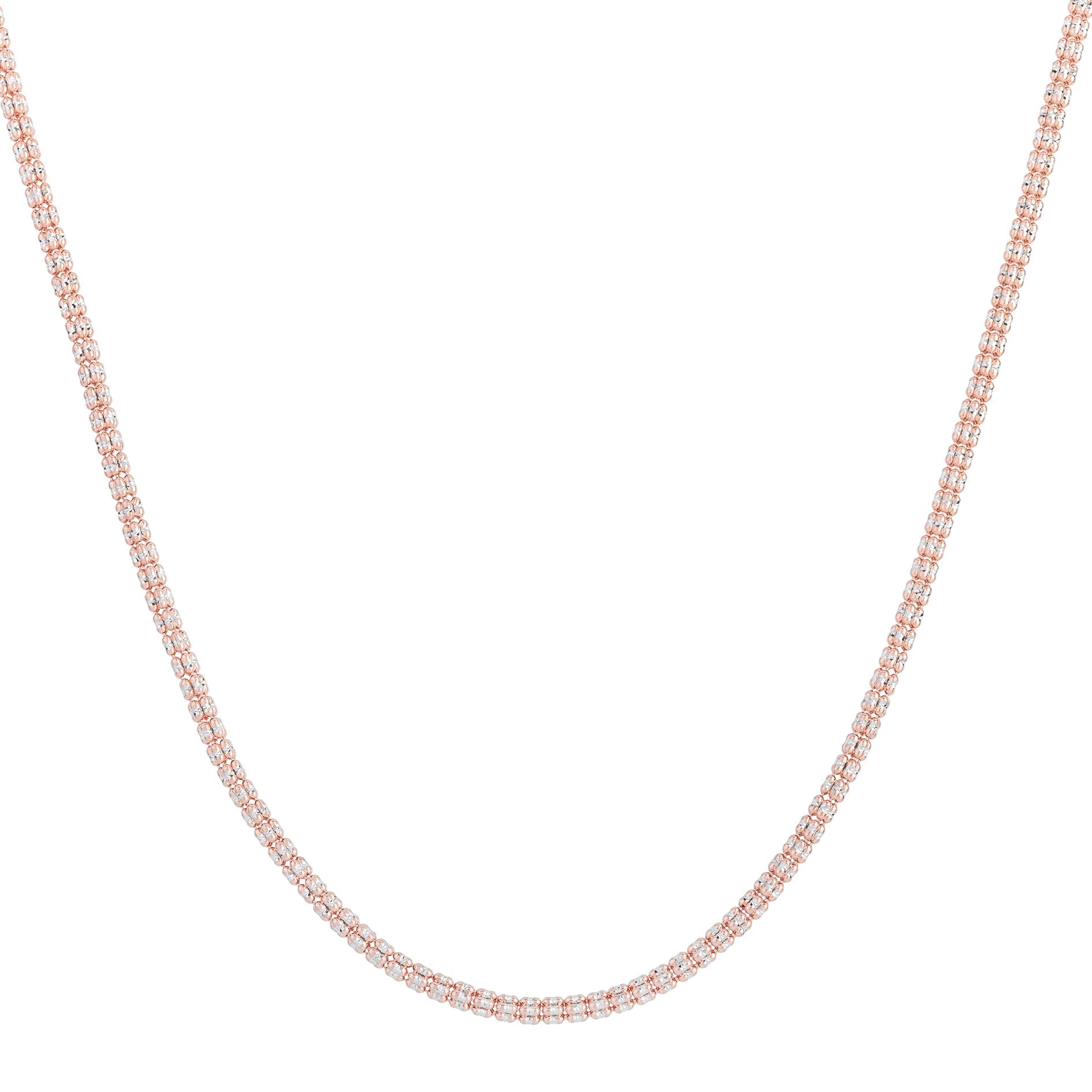 Royal Chain 14K Rose 3.14mm Two-Tone Fancy Ice Chain PWICED130